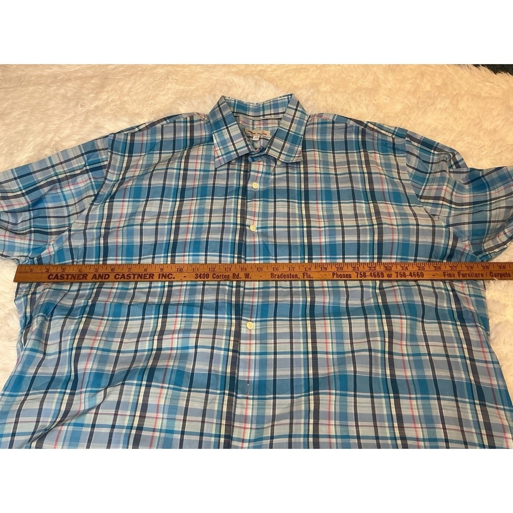 Peter‎ Millar Xxl Lightweight Long sleeve Button down Men's Plaid Shirt - Picture 5 of 9